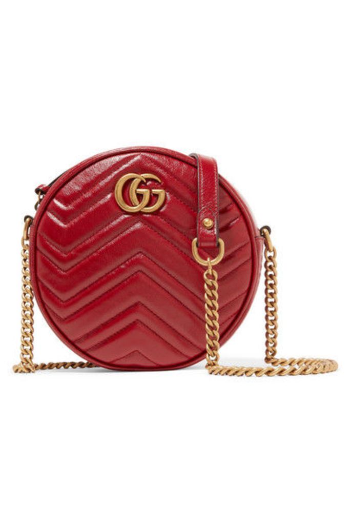 Gucci - Gg Marmont Circle Quilted Leather Shoulder Bag - Red