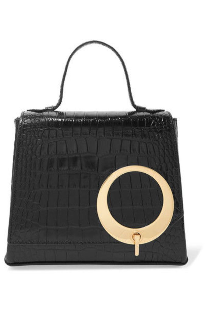 Trademark - Harriet Small Croc-effect Leather Tote - Black