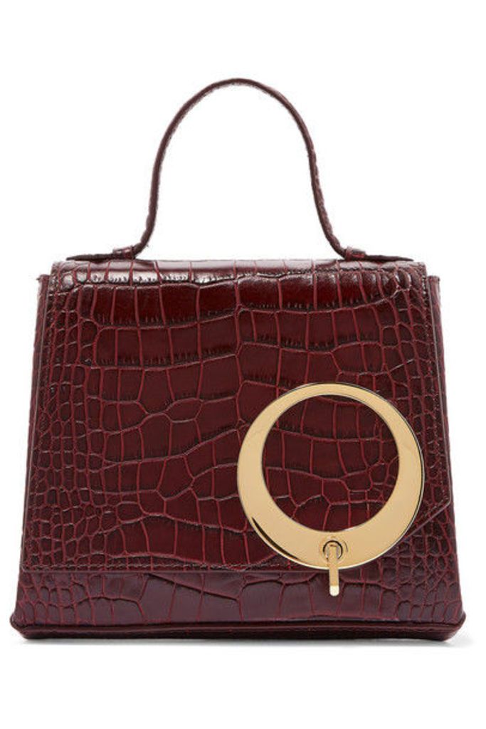 Trademark - Harriet Small Croc-effect Leather Tote - Burgundy