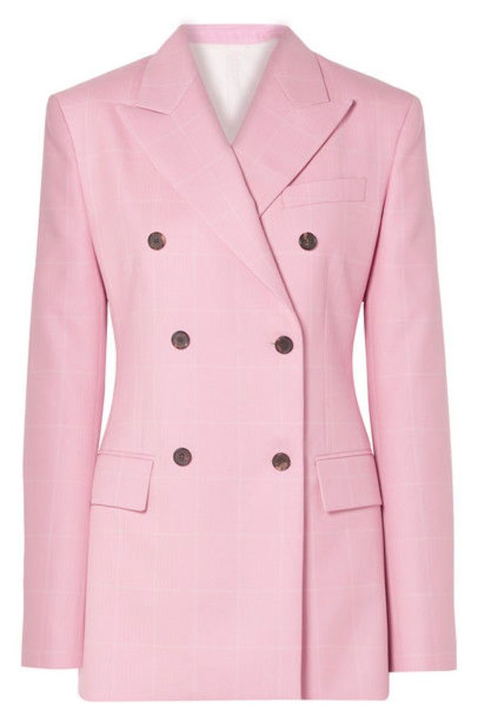 CALVIN KLEIN 205W39NYC - Oversized Double-breasted Checked Wool Blazer - Baby pink