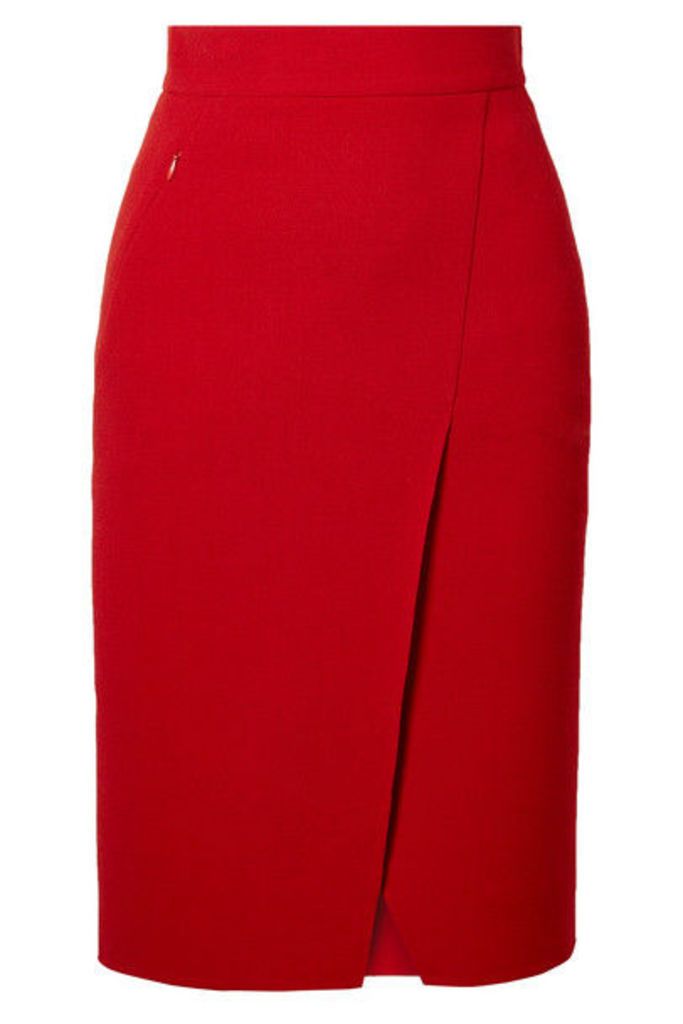 Akris - Wrap-effect Wool-crepe Skirt - Red