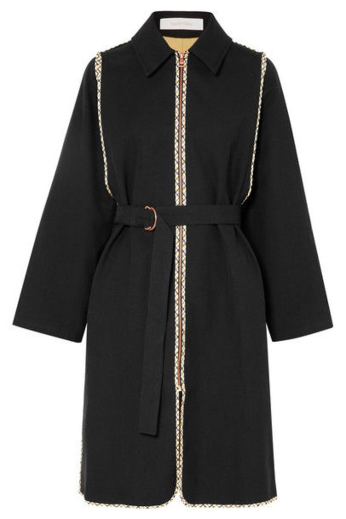See By ChloÃ© - Belted Cotton-twill Coat - Black
