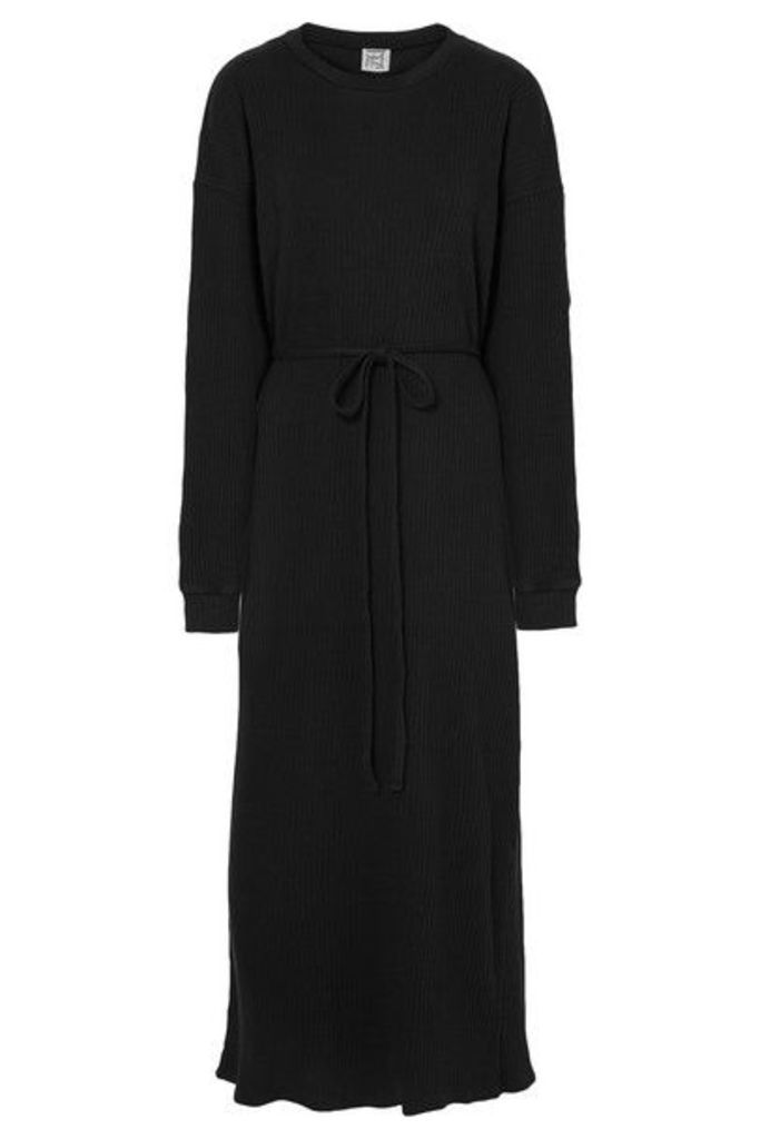 Baserange - Shaw Ribbed Organic Cotton-fleece Dress - Black