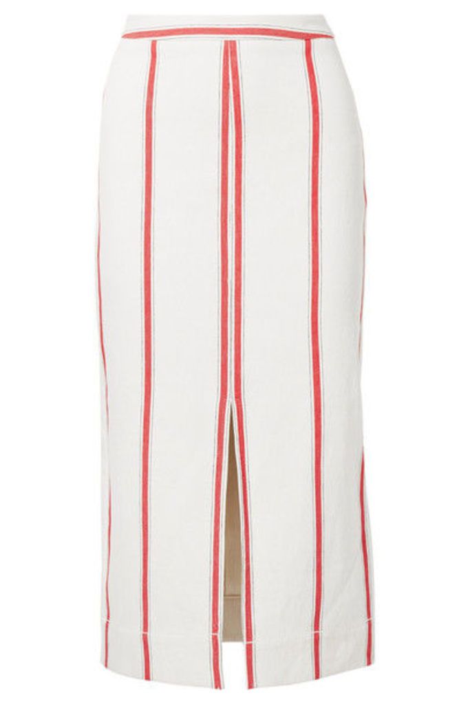 Bassike - Striped Cotton Midi Skirt - Cream