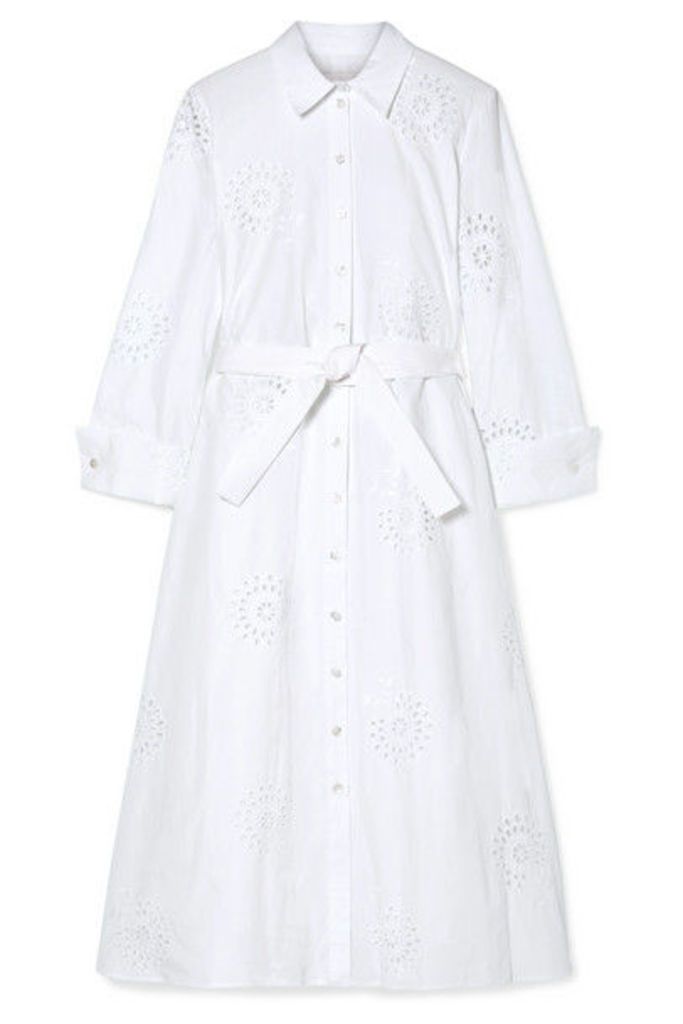 Carolina Herrera - Broderie Anglaise Cotton Midi Dress - White