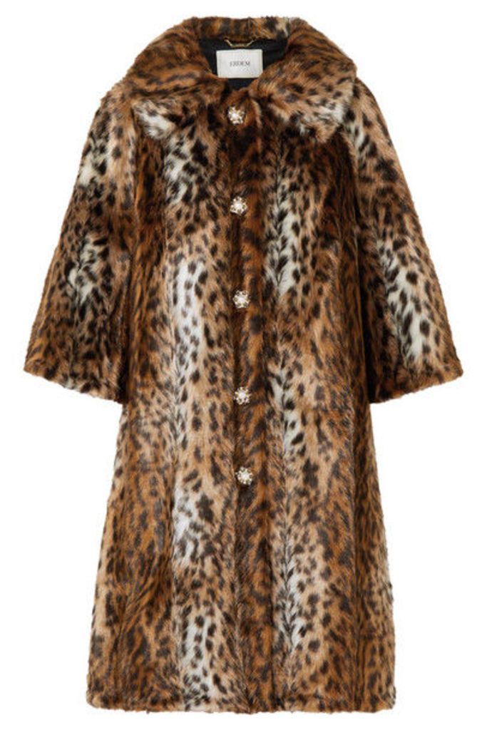 Erdem - Sorayah Embellished Leopard-print Faux Fur Coat - Leopard print