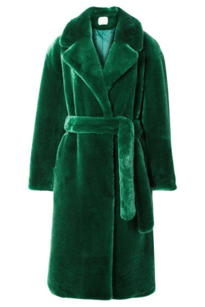 Tibi - Luxe Oversized Faux Fur Coat - Green