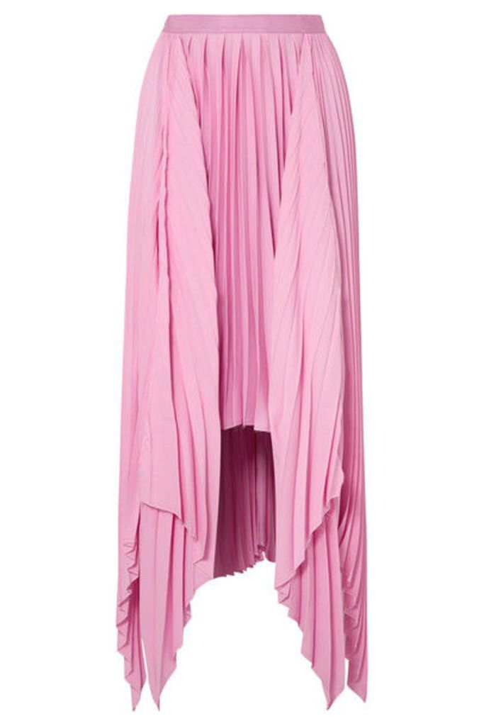Khaite - Charlotte Pleated Asymmetric Satin Midi Skirt - Pink