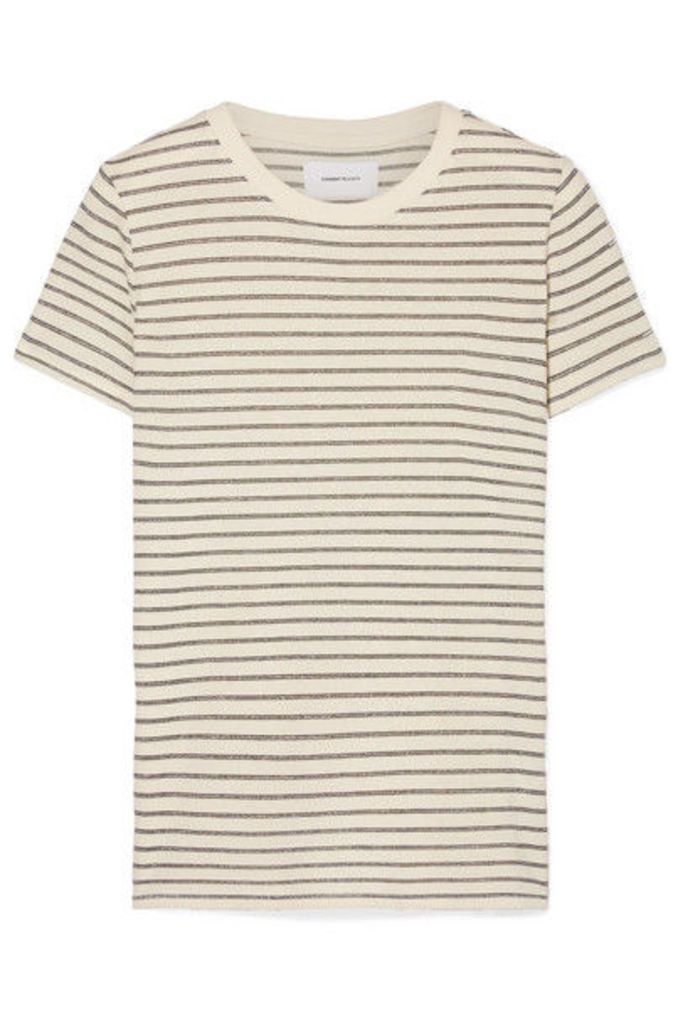Current/Elliott - The Retro Striped Metallic Cotton-blend Jersey T-shirt - Cream