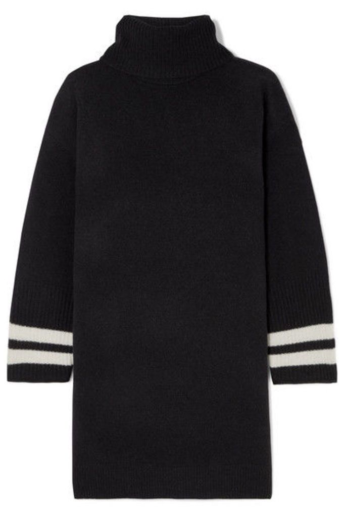 Madewell - Striped Merino Wool Turtleneck Mini Dress - Black