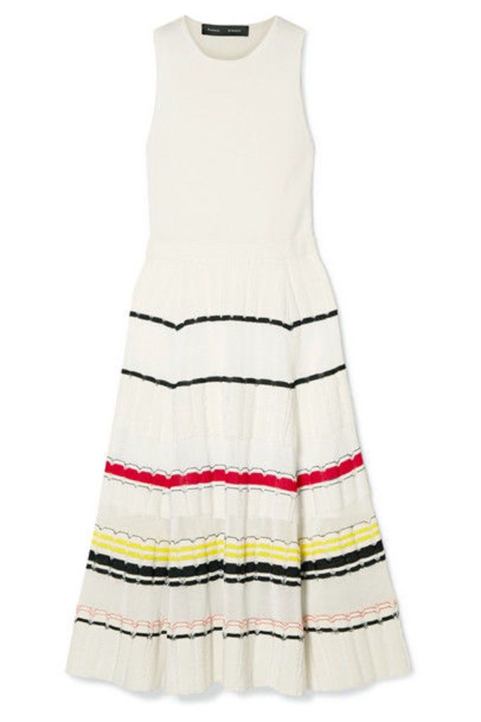Proenza Schouler - Striped Stretch-knit Midi Dress - Cream