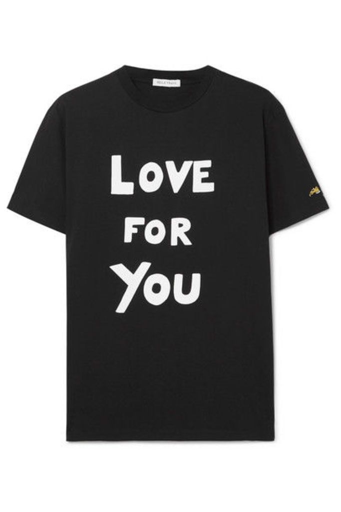 Bella Freud - Printed Cotton-jersey T-shirt - Black
