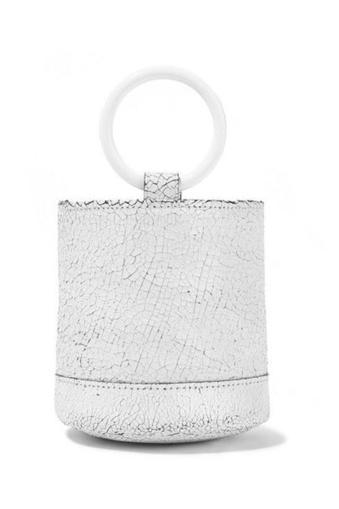 SIMON MILLER - Bonsai 15 Mini Cracked-leather Bucket Bag - White
