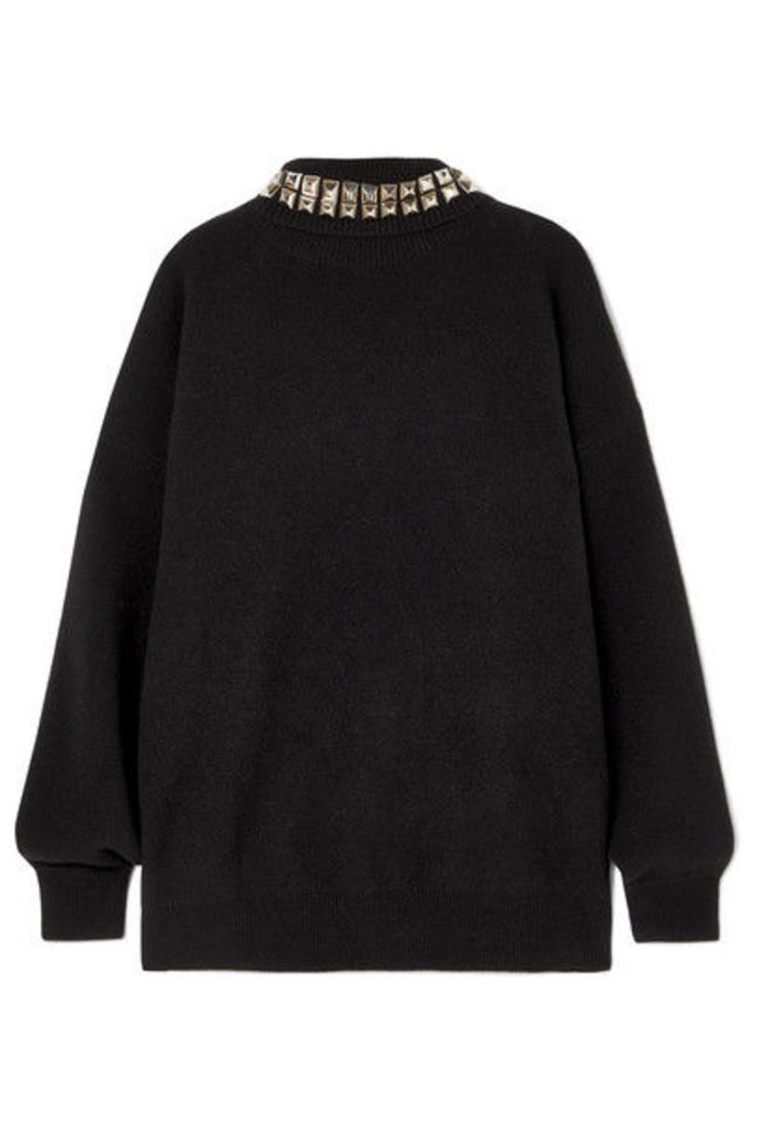 Alexander Wang - Studded Wool-blend Turtleneck Sweater - Black
