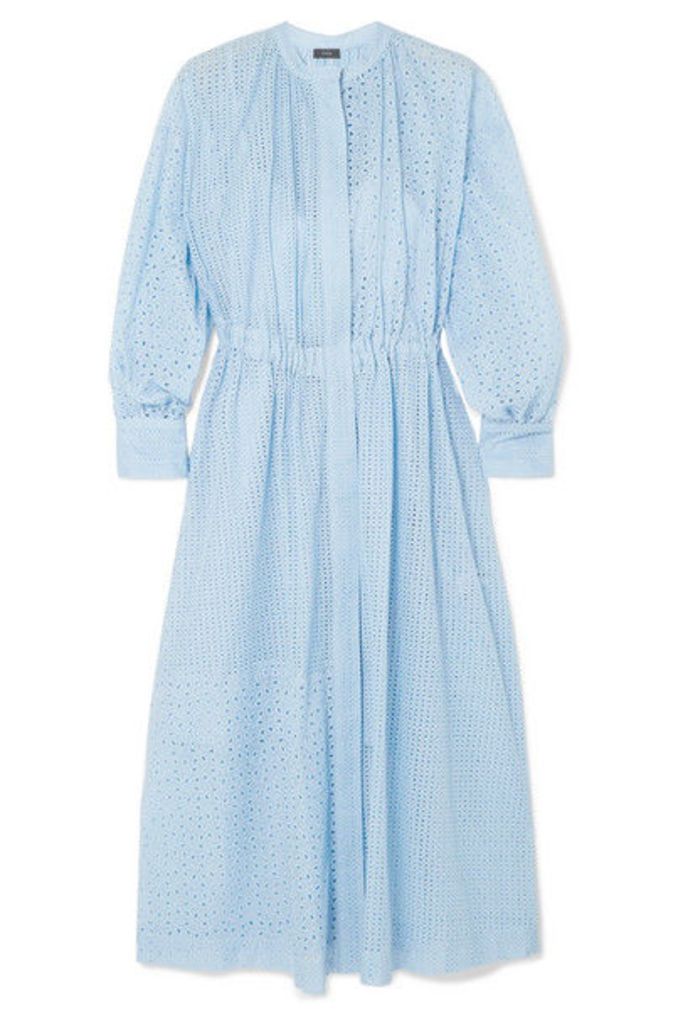 Joseph - Rafael Broderie Anglaise Cotton-blend Midi Dress - Blue