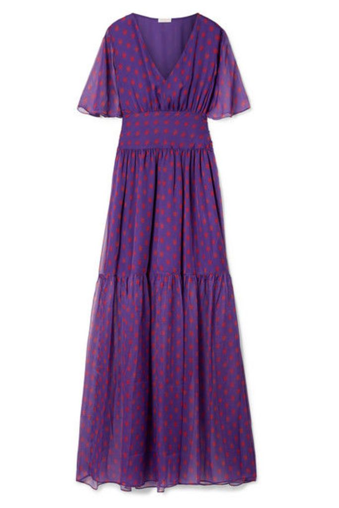 Eywasouls Malibu - Maria Printed Chiffon Maxi Dress - Purple