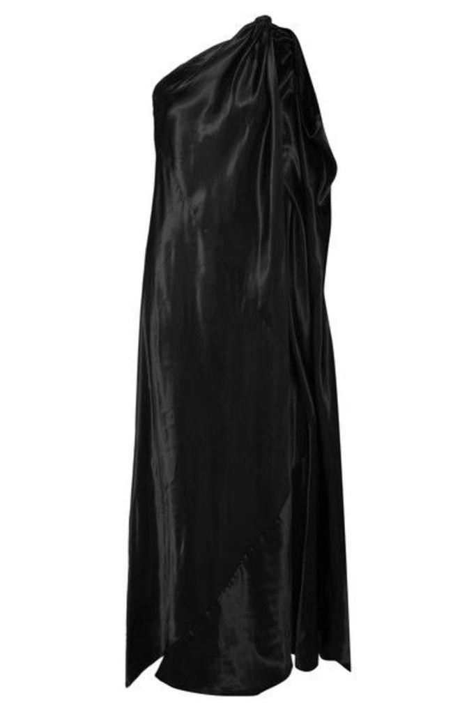 MM6 Maison Margiela - One-shoulder Satin Maxi Dress - Black