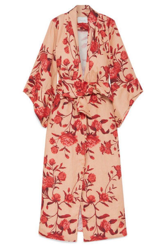 Johanna Ortiz - Santa Clara Floral-print Linen Kimono - Blush
