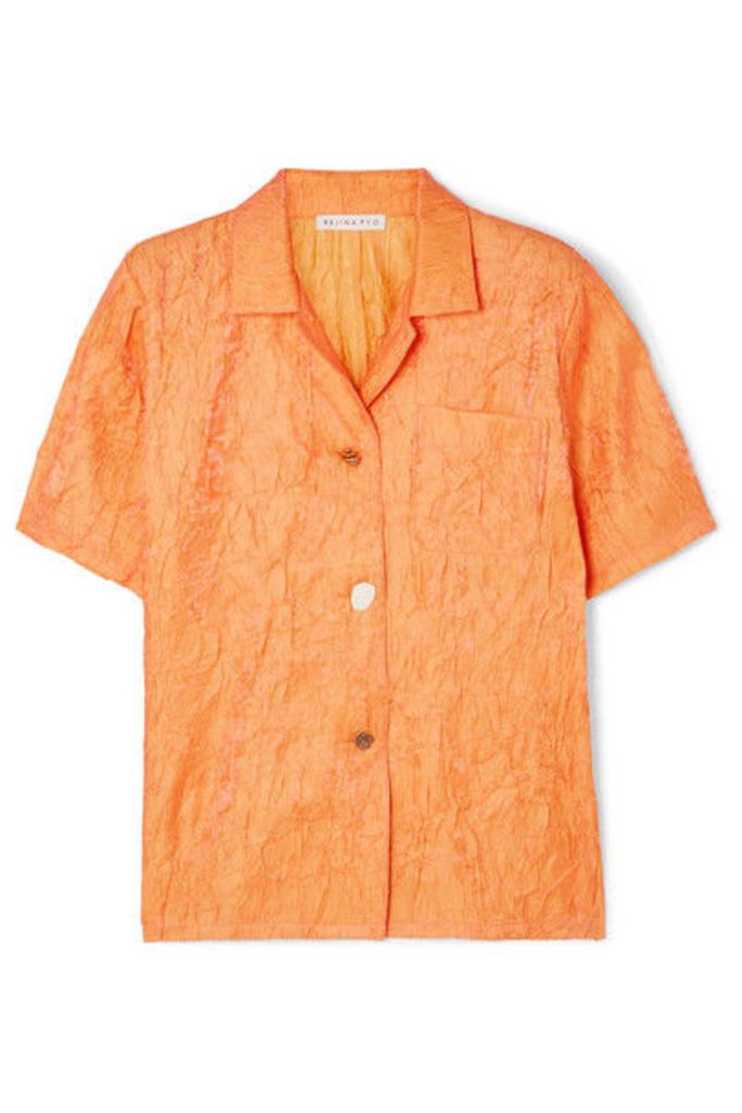 REJINA PYO - Mila Crinkled-satin Shirt - Orange