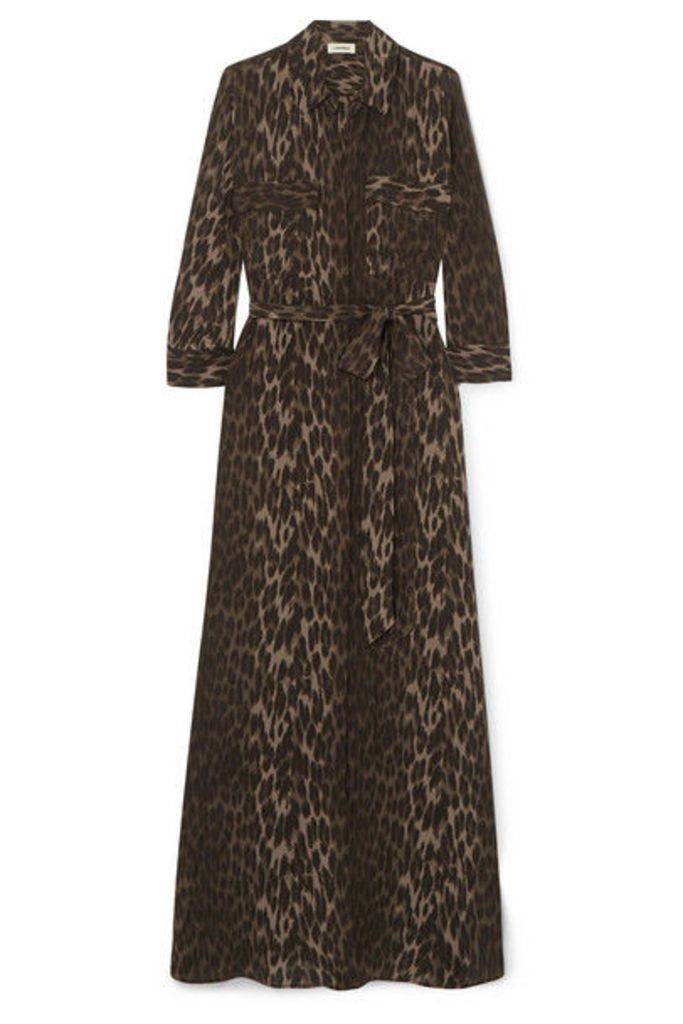 L'Agence - Cameron Leopard-print Silk Crepe De Chine Maxi Dress - Leopard print