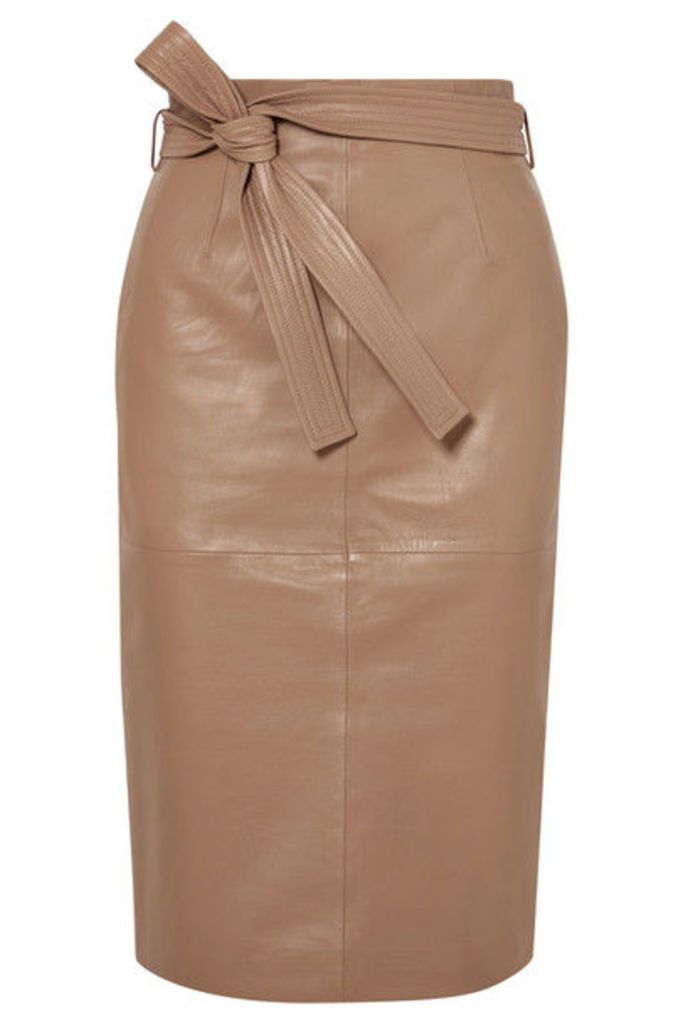 Equipment - Alouetta Belted Leather Skirt - Tan