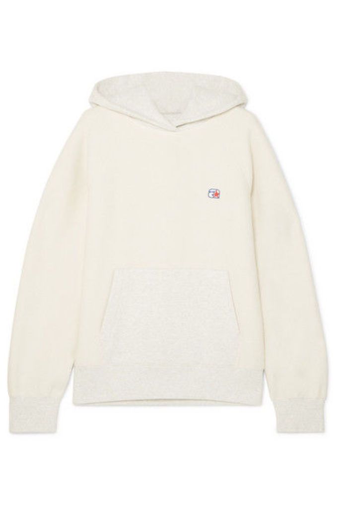 alexanderwang.t - Paneled Wool And French Cotton-blend Terry Hoodie - Ecru