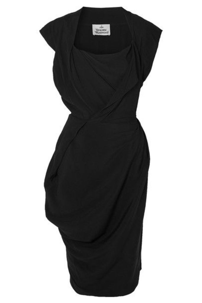 Vivienne Westwood - Draped Crepe De Chine Dress - Black