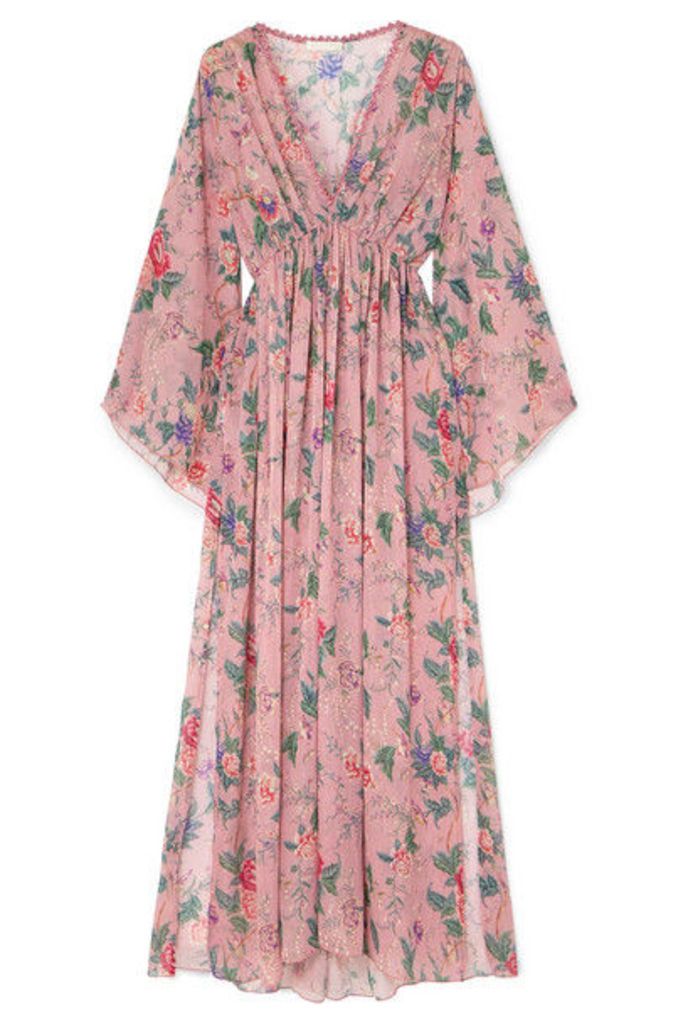 Anjuna - Renata Floral-print Gauze Maxi Dress - Baby pink