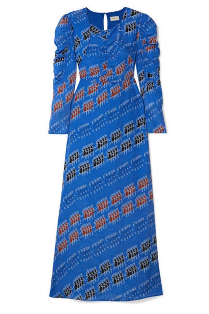 By Malene Birger - Printed Crepe De Chine Maxi Dress - Royal blue