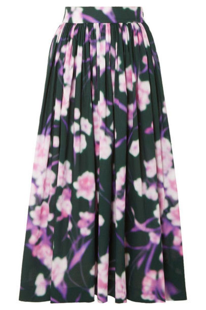 Dries Van Noten - Floral-print Cotton-poplin Midi Skirt - Pink