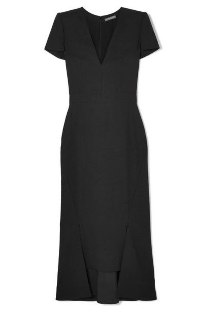 Alexander McQueen - Asymmetric Crepe Midi Dress - Black