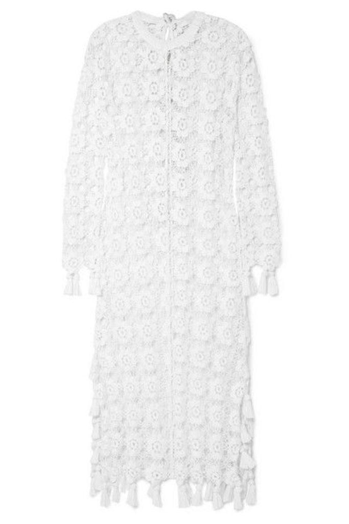 Chloé - Fringed Crocheted Cotton-blend Maxi Dress - Ivory