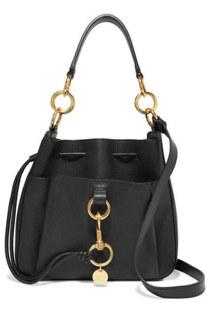 See By Chloé - Tony Textured-leather Bucket Bag - Black