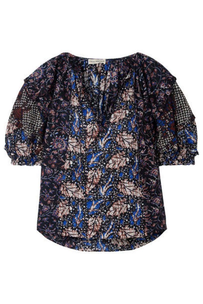 Ulla Johnson - Arusi Printed Cotton And Silk-blend Blouse - Blue