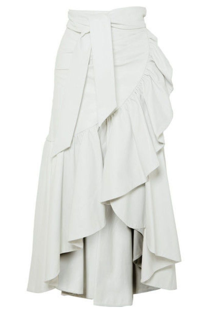 Rodarte - Ruffled Leather Skirt - White