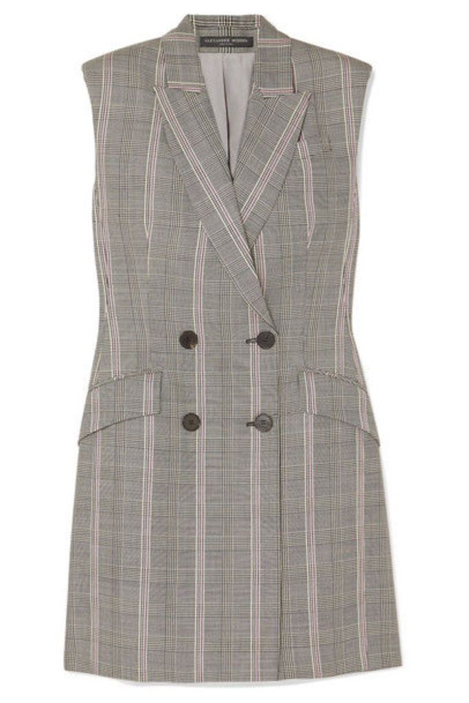 Alexander McQueen - Prince Of Wales Checked Wool Mini Dress - Gray