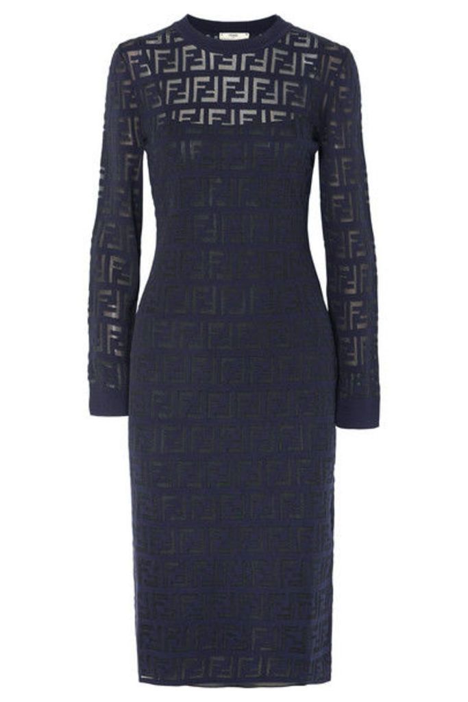 Fendi - Intarsia-knit Midi Dress - Navy