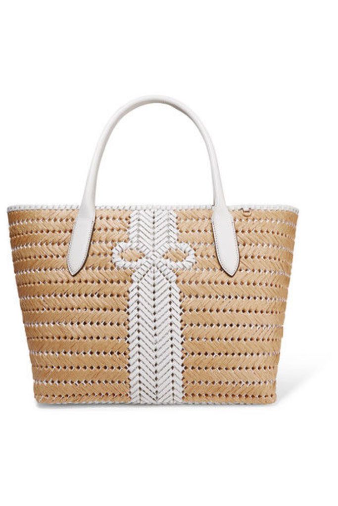 Anya Hindmarch - Nesson Woven Leather And Straw Tote - Neutral