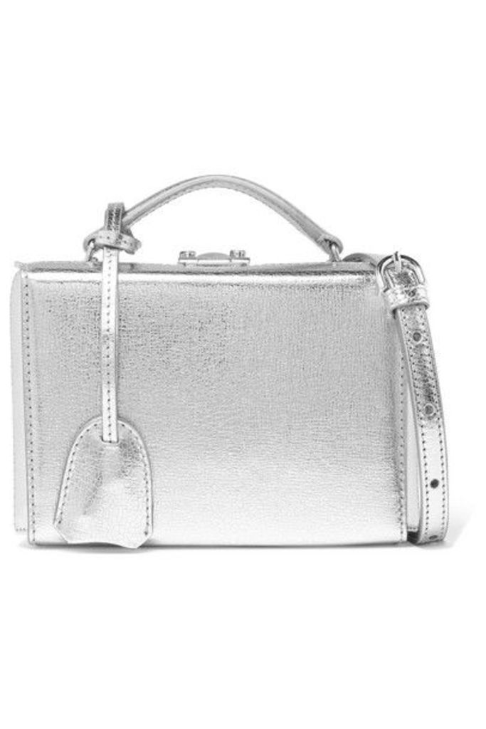 Mark Cross - Grace Small Metallic Cracked-leather Shoulder Bag - Silver