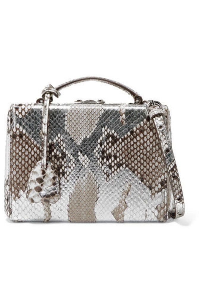 Mark Cross - Grace Small Painted Python Shoulder Bag - Silver