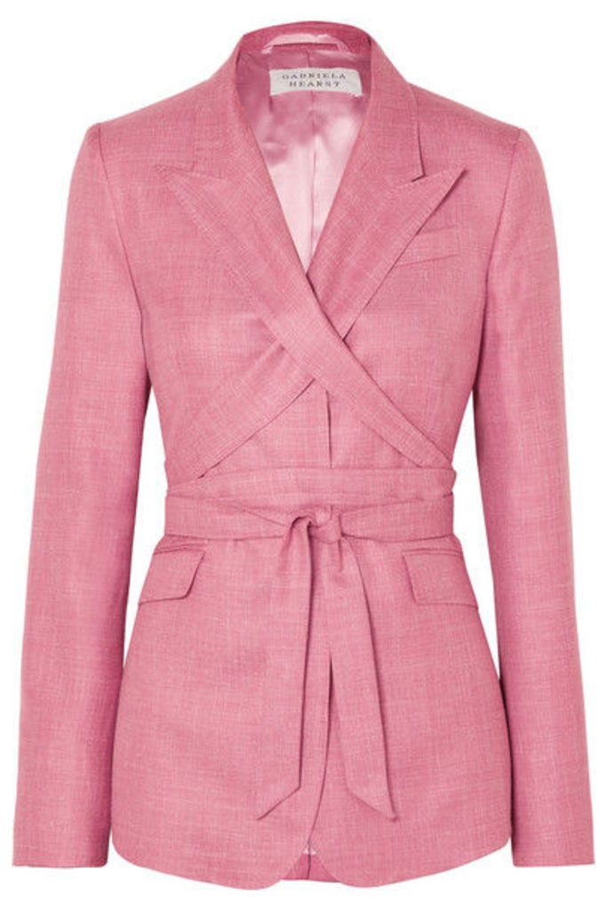 Gabriela Hearst - Nutter Belted Wool, Silk And Linen-blend Blazer - Pink