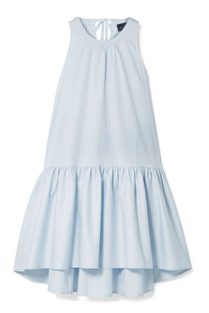 HATCH - The Paloma Tiered Cotton-blend Poplin Dress - Sky blue