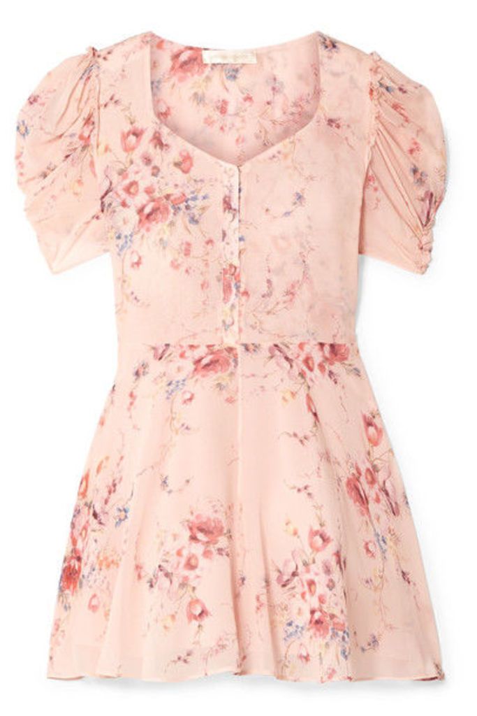 LoveShackFancy - Cora Floral-print Silk-georgette Mini Dress - Pink