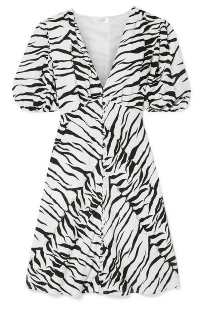 RIXO - Zanita Zebra-print Crepe De Chine Mini Dress - Zebra print