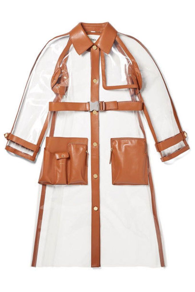 Fendi - Leather-trimmed Pvc Trench Coat - Clear