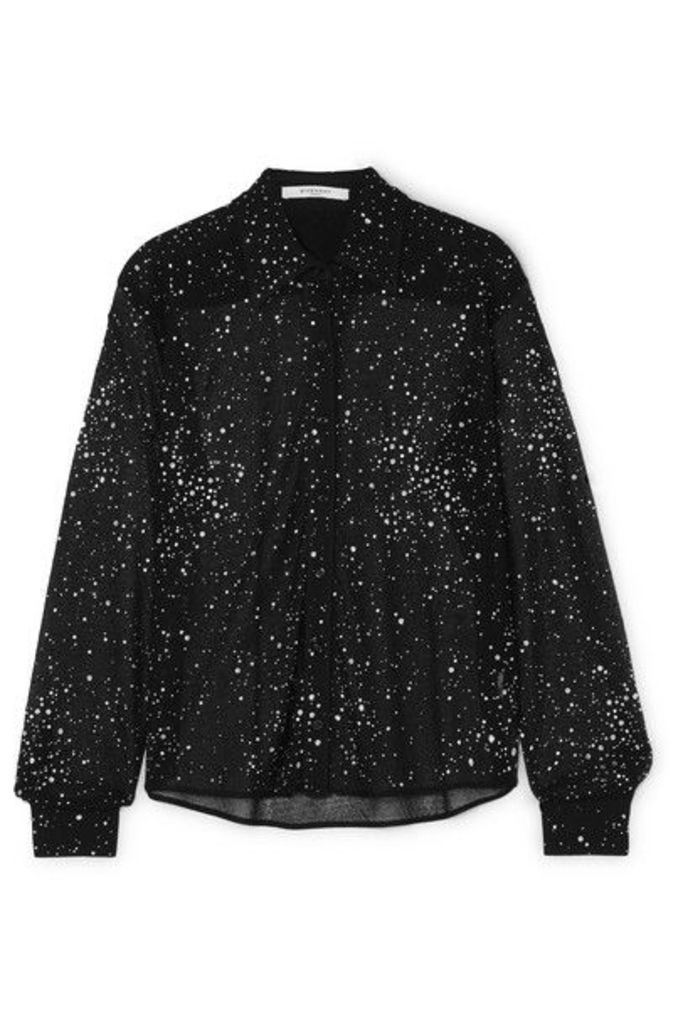 Givenchy - Crystal-embellished Lace Shirt - Black