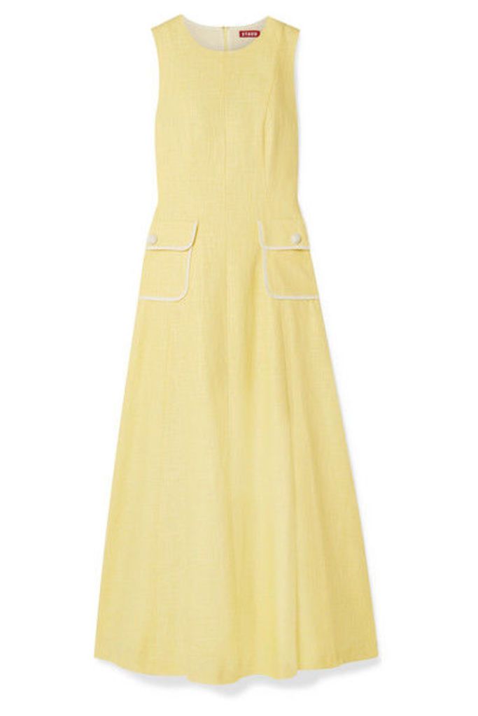 STAUD - Bait Linen-blend Maxi Dress - Pastel yellow