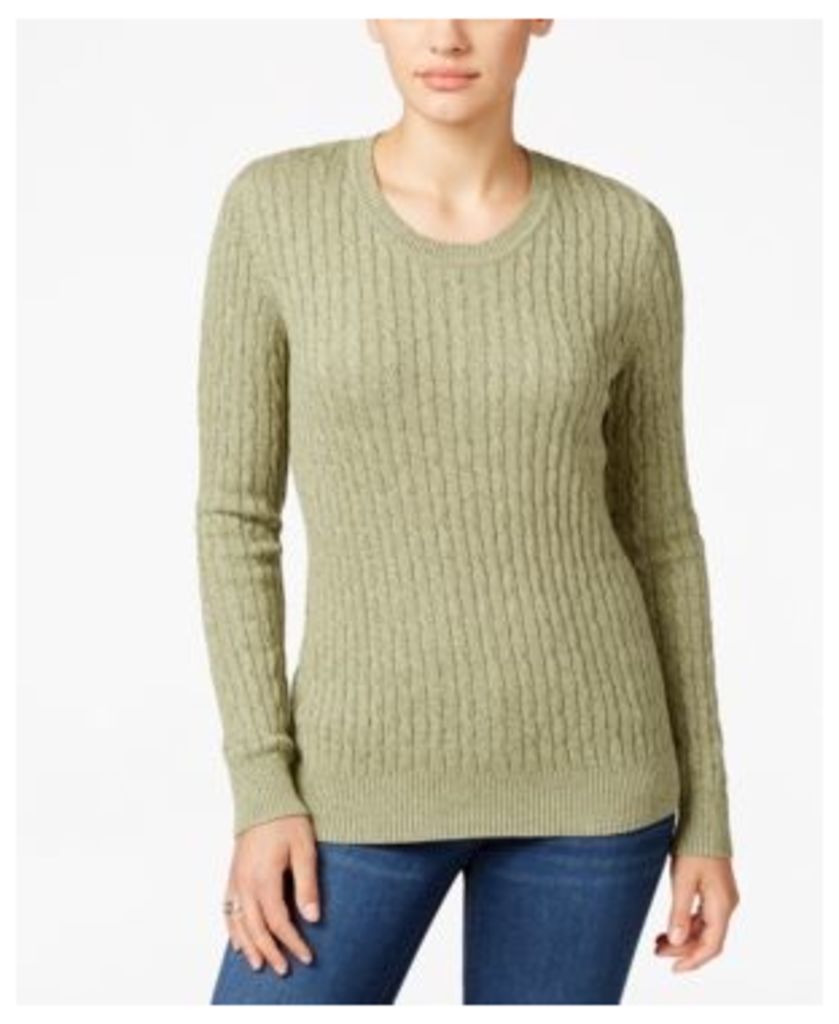 Karen Scott Marled Cable-Knit Sweater, Only at Macy's