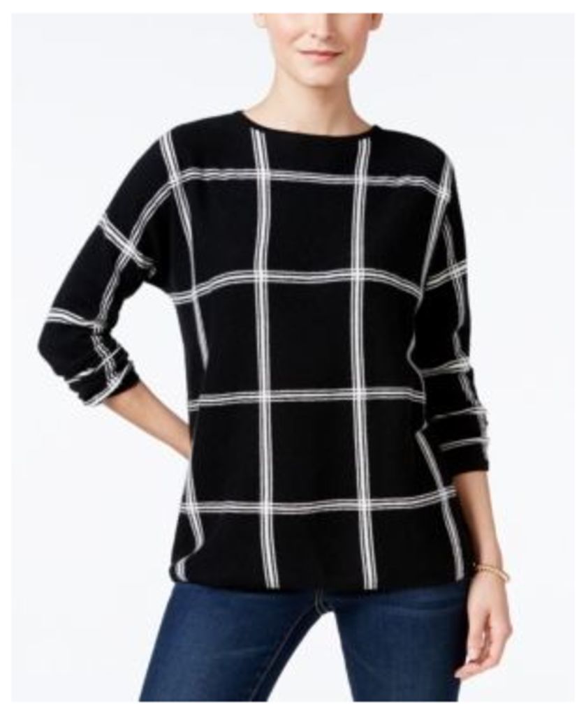 Charter Club Cashmere Windowpane Sweater, Only at Macy's