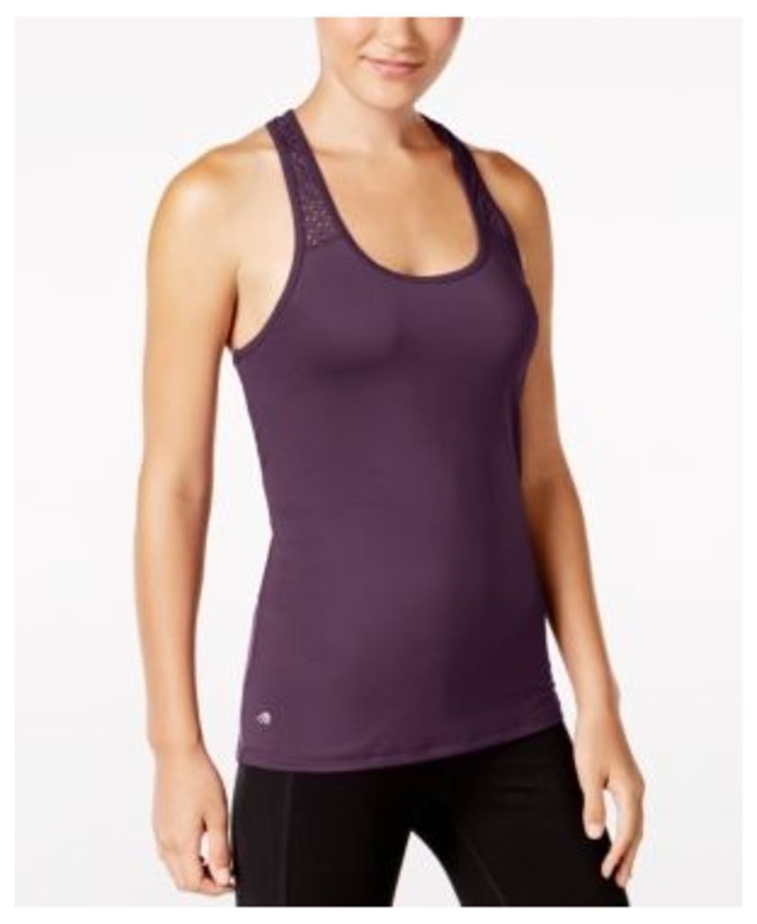 Ideology Perforated Performance Racerback Tank Top, Only at Macy's